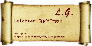 Leichter Györgyi névjegykártya